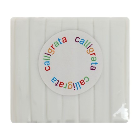 Polymer clay 50 g, with sparkles, white-1