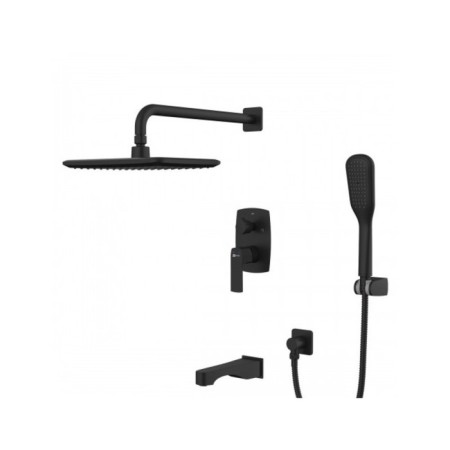 LEMARK URSUS LM7222BL bath mixer, single -leaf, tropical shower, built -in, black 90371