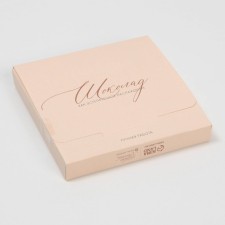 Chocolate box, confectionery packaging, “handmade”, with a window, 10.2 x 1.4 x 10.2 cm
