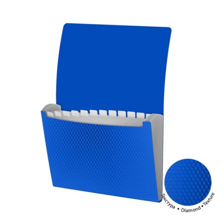 Folder-carte, 12 departments, 700 μm, Erichkrause "Diagonal Vivid", elastic band, embossing, mix-1