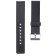 20 mm watch strap, silicone, L-22 cm, black