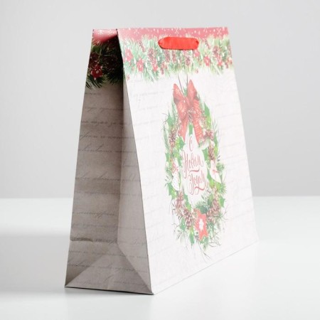 Craft horizontal package “I hasten to congratulate the New Year”, l 40 x 31 x 9 cm, new year-3