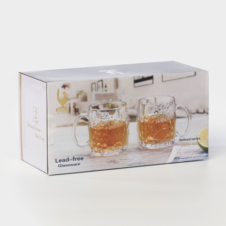 Set of glass mugs, 395 ml, d = 8.6 cm, h = 10 cm, 2 pcs-5