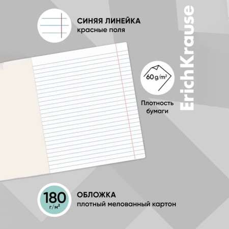Notebook 24 sheets in the ruler, erichkrause "Lama", cover coated cardboard, OFSET block, mix-2