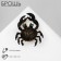 Brooch "Crab", black color in gold