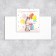Mini -postcard "Happy Birthday", bunny, 7 × 7 cm