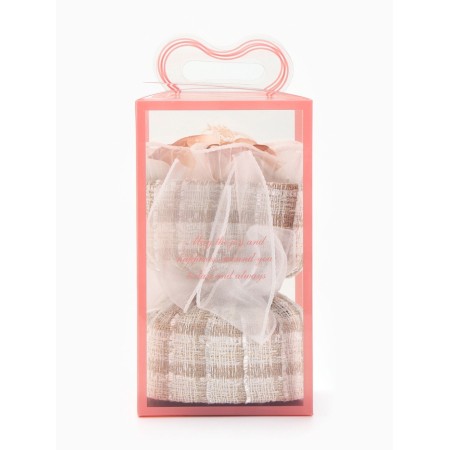 Bouquet of three beige soap roses-3