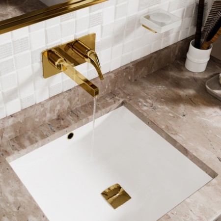Wasserkraft sauer 7130 shell mixer, built -in, single -rose, brass, gold-2