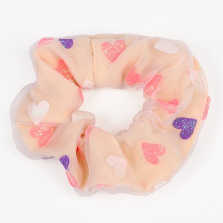 Hair elastic band "hearts", pink with sparkles, 11 cm, Minnie Mouse-3