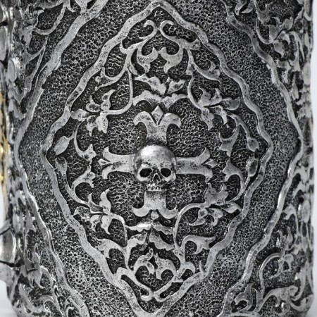 A stainless steel mug “Skull with a sword. Halloween ", 400 ml, silver color-4