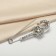 Pins "flower" magnolia, 7.5 cm, white color in silver