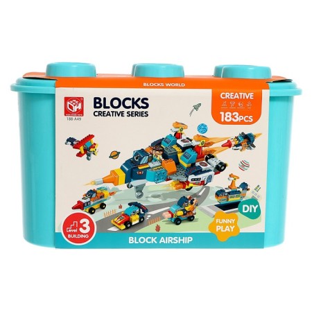 Designer in the case "Transport", 7 assembly options, 183 parts, turquoise box-6