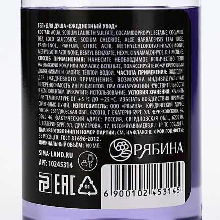 Shower gel “from scratch”, 100 ml, blackberry aroma, Beauty Fox-2