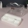 Organizer for storage, with a handle, 2 sections, 27 × 17 × 13.5 cm, white/transparent color