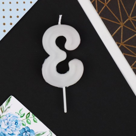 Candle for the cake, number "3", multi -colored, 5.5 x 8 cm.