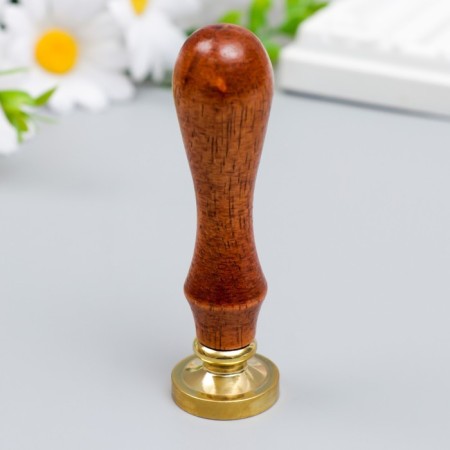 Printing for wax with a wooden handle "Death with a scythe" 9x2.5x2.5 cm-2