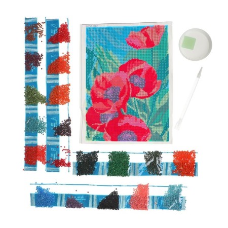 Diamond mosaic with full filling on the canvas "Maki", 15 x 21 cm-2