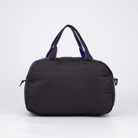 Sports bag with lightning, external pocket, long belt, black/purple color-1