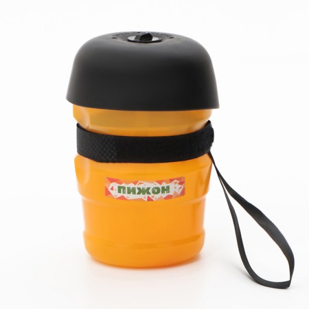 Walking drinker with silicone bowl, 520 ml, 15 x 7 x 7, yellow-1