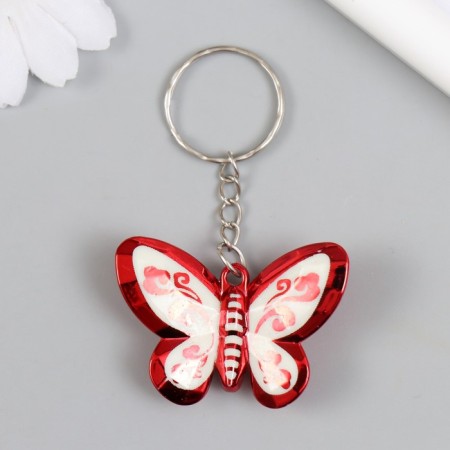 A keychain plastic for metal "Butterfly with patterns on wings" MIX 3.5x4.7x0.5 cm-1