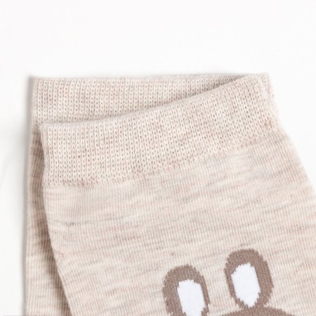 Women's socks "hare", light beige color, size 36-40-2