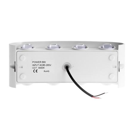 Front Facade "Semesfer", FSD-067, 8 W, 3000K, 4 rays, IP65, 220 V, plastic, white 1008421-7