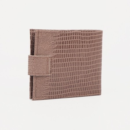Women's wallet on the button, beige color-1