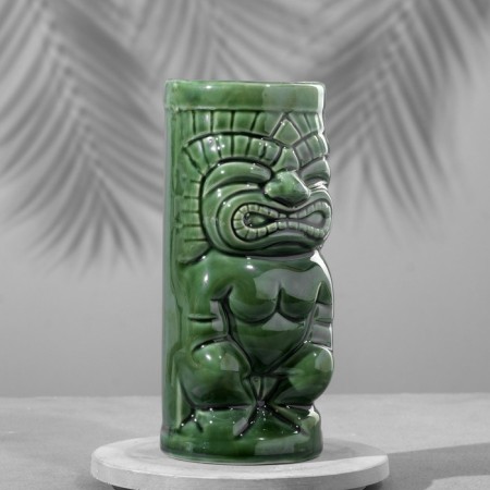 Tiki glass "McKay idol", green, ceramic, 440 ml
