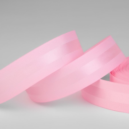 The tape is decorative, repression/satin, 25 mm, 18 ± 1 m, pink color No. 004