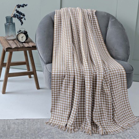 Roman plaid 140x200cm, mustard, 80% HL, 20% PE, 320 g/m-3