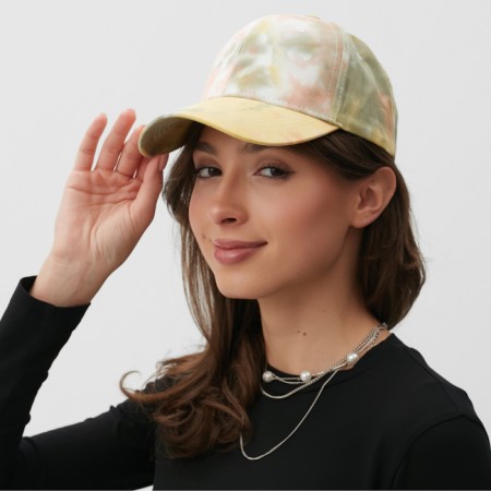 Women's cap Minaku "Tie-Dye", Orange color, rr 54-56