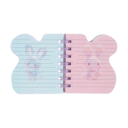 Notebook Gift Book on the comb 80l, line, color block, PVC Bunny PVC cover (10x10.5cm) 10539-5