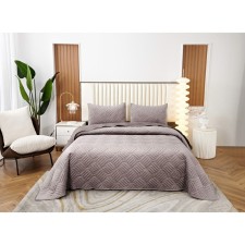 The bedspread and pillowcase 