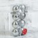 Set of balls plastic D-6 cm, 8 pcs "Pearl Orion" silver
