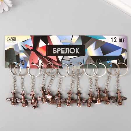 Metal keychain "Aircraft with propeller" propeller spins 3.9x3.7 cm-3
