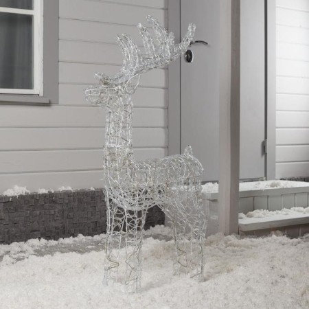 LED figure "Lace Deer" 60 × 105 × 18 cm, metal, 31 V, flicker, glow of white-1