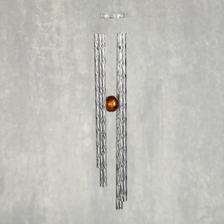 Music of wind metal "Double heart with an arrow" 4 tubes 56 cm-2