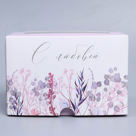 Capley box, confectionery packaging with a window, 2 cells, “wreath”, 16 x 10 x 10 cm-2
