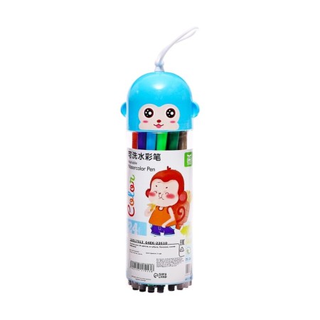 Flomasters 24 colors, in a tube, stripes, blue monkey-1