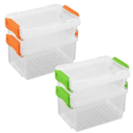 Containers for multiple storage, plastic, 2 pcs, color mix