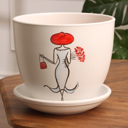 Flower pot "Girl in a hat" 6 l