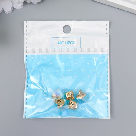 Decor for creativity Glass "Cub-Cristal" transparent holography set 5 pcs 0.8x0.8 cm-4