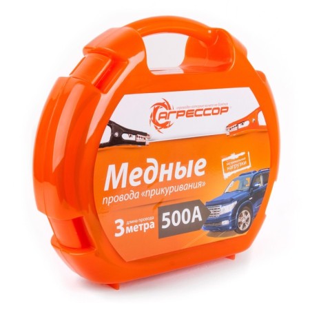 The wires are launching "aggressor", 100% copper, 500 a, frost -resistant, length 3 m., Plastic case-1