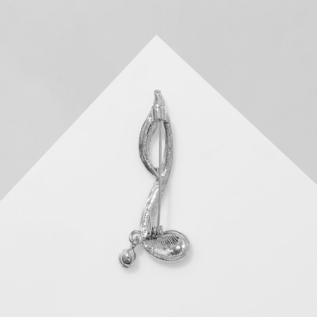 Brooch "Nota", white color in silver-2