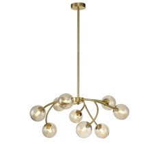 Светильник на штанге Indigo, 11024/9R Gold. 9х28Вт, G9, 700х700х390/738 мм, цвет янтарный