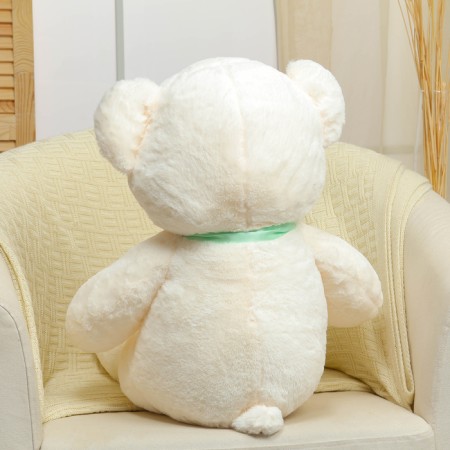Soft toy "Bear", with a bow, 80 cm, white color-5