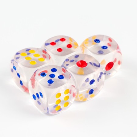 Player bones 2.5 x 2.5 cm, transparent, set 5 pcs-1