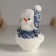 Souvenir Textile "Snowman in a knitted blue fur coat" 7.5x7.5x13 cm
