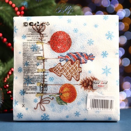 Paper Nev Line Fresco Napkins Tesemochka with gifts 2 layers 20 sheets 33*33-4