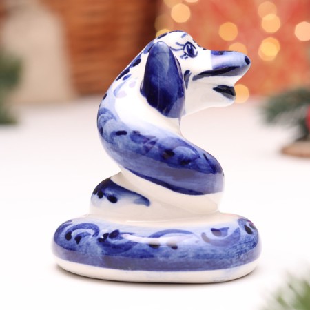 Souvenir "Snake", No. 8, Gzhel, 8 cm-3